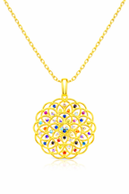 Collana con ciondolo a forma di fiore della vita in argento sterling 925 e geometria sacra