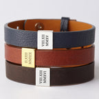 Braccialetto in pelle personalizzato con numeri romani, regalo di San Valentino per il fidanzato