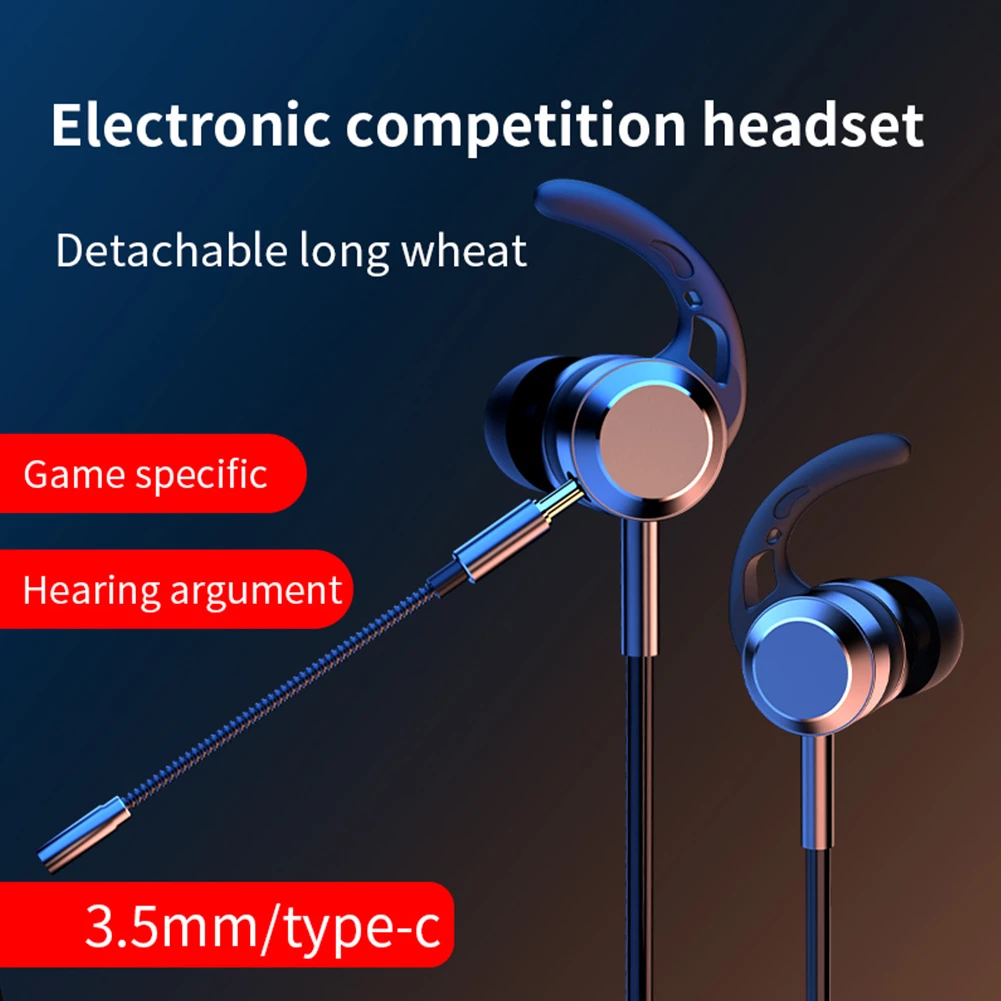Auricolari da gioco in-ear con microfono e bassi in metallo cablati 
