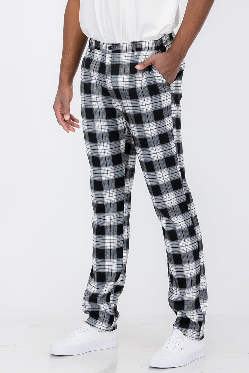 Pantaloni slim fit a quadri SR011