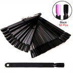 50 pezzi di punte finte per nail art, espositore trasparente, in acrilico nero naturale, campione di smalto in gel, strumento per manicure da esposizione 
