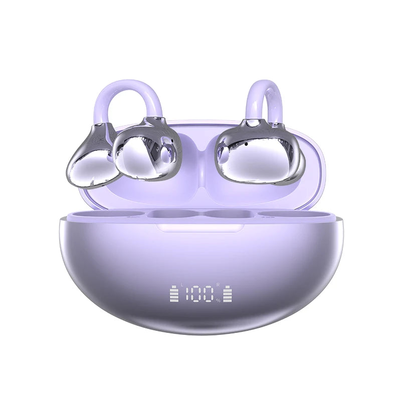 Q108 Auricolari wireless con clip auricolare e traduzione AI, auricolari Bluetooth 6.1, auricolari sportivi con clip, impermeabili IPX5, AI-Bass 