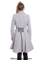 Cappotto skater doppiopetto in misto lana aderente e svasato (1102)