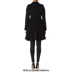 Cappotto skater doppiopetto in misto lana aderente e svasato (1102)