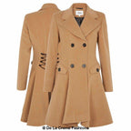 Cappotto skater doppiopetto in misto lana aderente e svasato (1102)