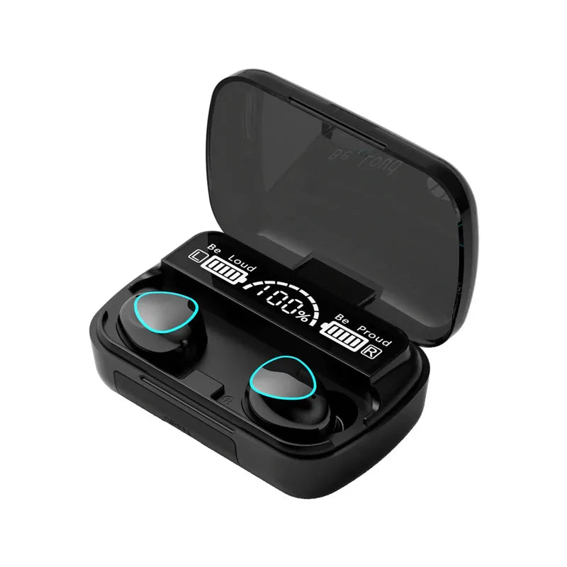 Cuffie wireless M10 TWS: connessione Bluetooth, scatola di ricarica, stereo 9D, auricolari sportivi impermeabili + microfono 