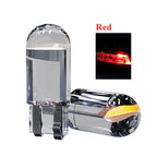 2 pezzi W5W 194 T10 alloggiamento in vetro Cob lampadina a LED per auto 6000K bianco verde blu rosso cuneo luce targa luce cupola bianca 