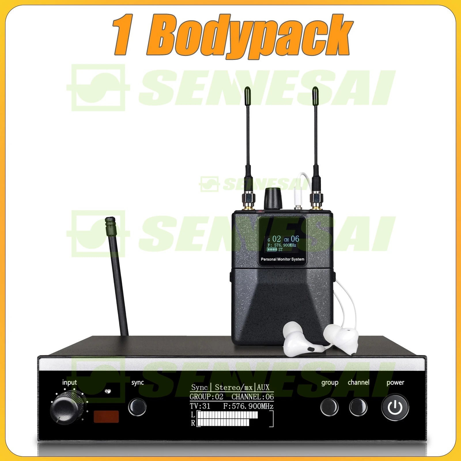 Sistema di monitoraggio professionale SENNESAI PSM300 Stage Return Stereo Personal In Ear Monitor Apparecchiatura audio professionale wireless, 500 MHz 