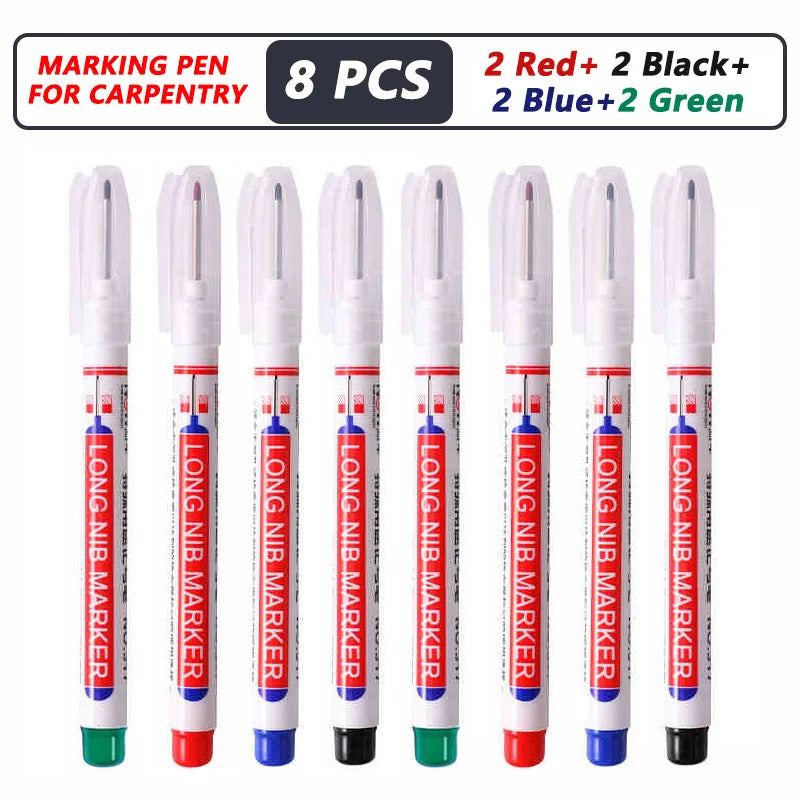 1-40 pezzi 20 mm foro profondo pennarello a punta lunga per penna perforatrice per metallo impermeabile bagno lavorazione del legno decorazione multiuso 