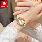 OLEVS Orologi da donna di lusso, impermeabili, semplici ed eleganti, al quarzo, orologio da polso originale con quadrante quadrato in acciaio inossidabile