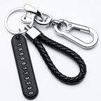 Portachiavi con ciondolo per targa del numero di cellulare fai da te Ingemark Trendy, da uomo, in corda di pelle intrecciata, anti-smarrimento, accessori per portachiavi per auto 