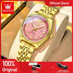 OLEVS Nuovo 3703 Orologi Donna Elegante Orologio al Quarzo Impermeabile Luminoso Acciaio Inossidabile Data Orologi Donna Braccialetto Confezione Regalo 