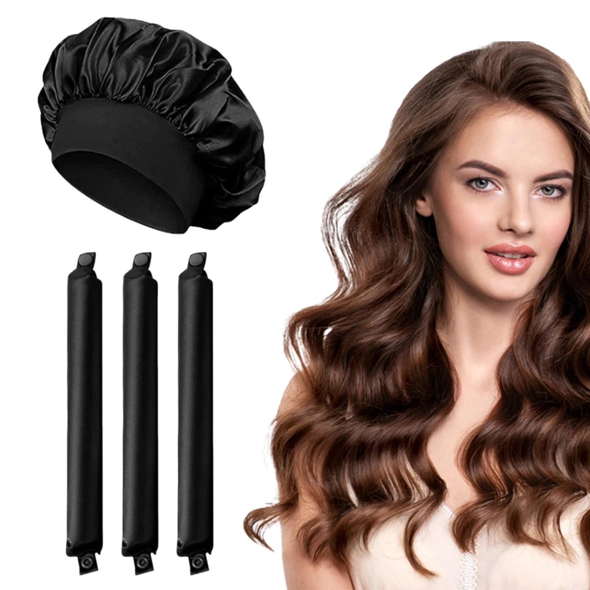 Arricciacapelli senza calore, fascia per capelli, bigodini morbidi senza calore, bigodini per capelli Lazy Curls, ferri flessibili per dormire con cuffia, strumenti per lo styling 
