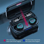Cuffie wireless M10 TWS: connessione Bluetooth, scatola di ricarica, stereo 9D, auricolari sportivi impermeabili + microfono 