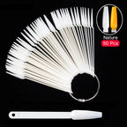 50 pezzi di punte finte per nail art, espositore trasparente, in acrilico nero naturale, campione di smalto in gel, strumento per manicure da esposizione 