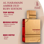 Al Haramain Amber Oud Ruby Eau De Parfum 2.0oz 60ml Dolce Ambra Floreale Profumo Unisex di Lunga Durata Regalo Arabo di Lusso di Natale 