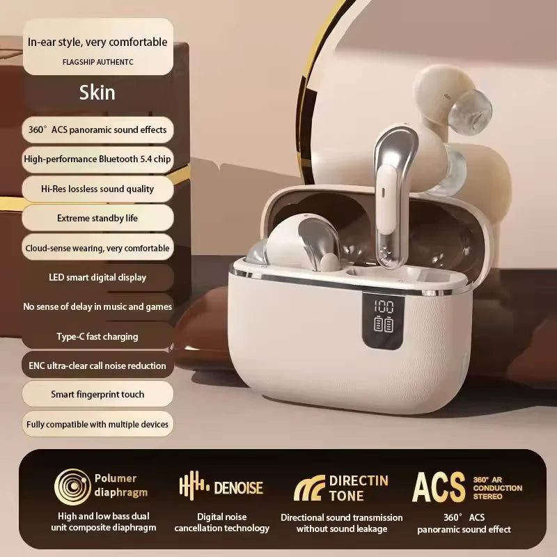 Auricolari wireless SONY con audio ad alta risoluzione, cancellazione del rumore, Bluetooth 5.3, cuffie Hi-Fi con custodia di ricarica per iPhone e iPad 