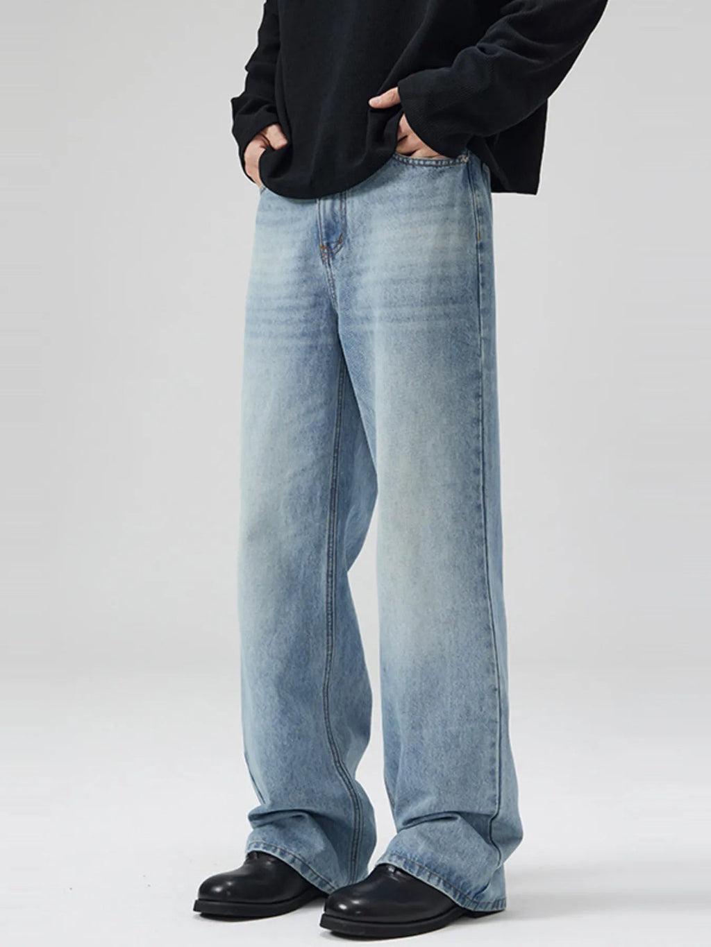 Jeans a gamba larga da uomo taglie forti