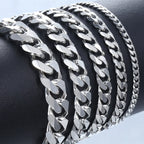 Nuovo braccialetto alla moda da uomo con catena cubana, classico in acciaio inossidabile, larghezza 3/5/7/9 mm, per uomo e donna, regalo di gioielli