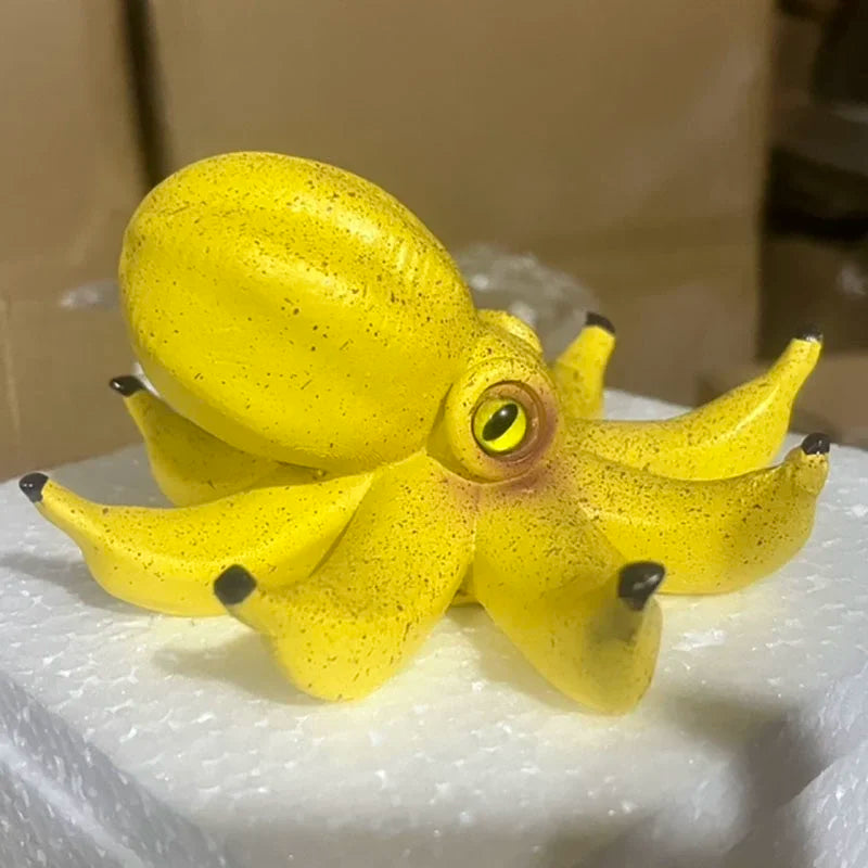 Decorazione pastorale creativa in resina per la casa a forma di polpo di banana 