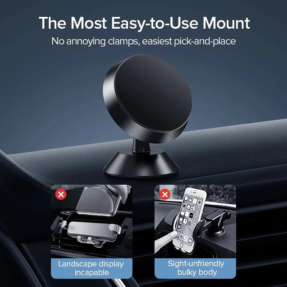 Magnetic Car Phone Holder With 360° Adjustable Rotation Stable Support Holder For iPhone 15 14 Samsung Xiaomi Dashboard Stand