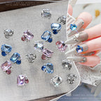 20 pezzi di decorazioni per nail art con diamanti impilati in vetro 3D, strass trasparenti/rosa/blu di lusso, ciondoli per unghie, accessori per manicure fai da te 