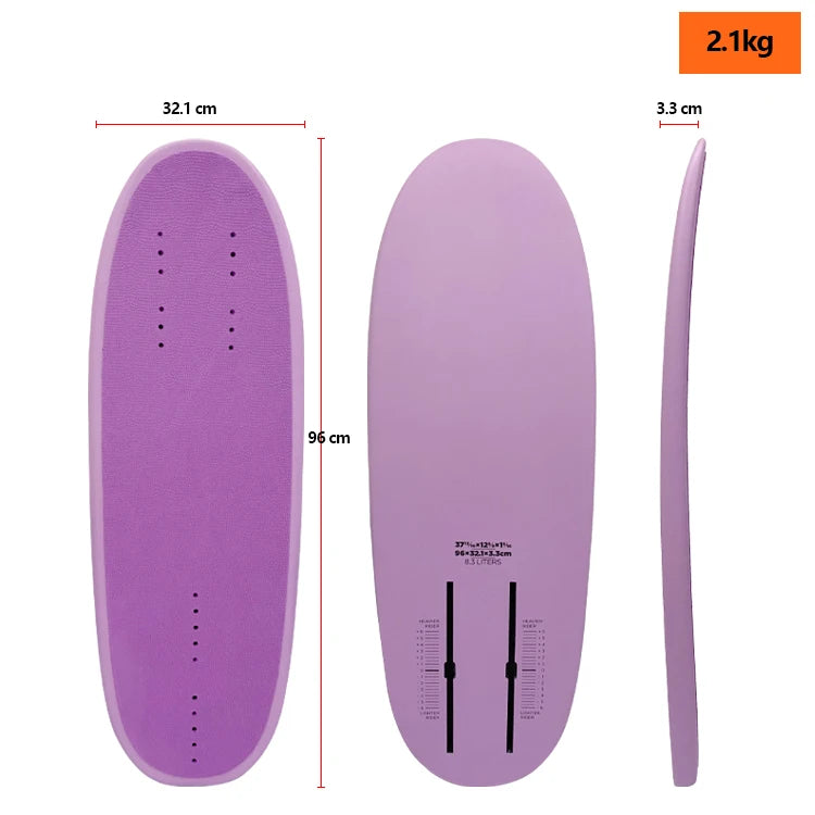 Unisex KUAYO FUN di alta qualità 96CM 8.3L tavola da surf Skimboard Kiteboard Hydrofoil Wingfoil Hard Dock Start Foil Board 