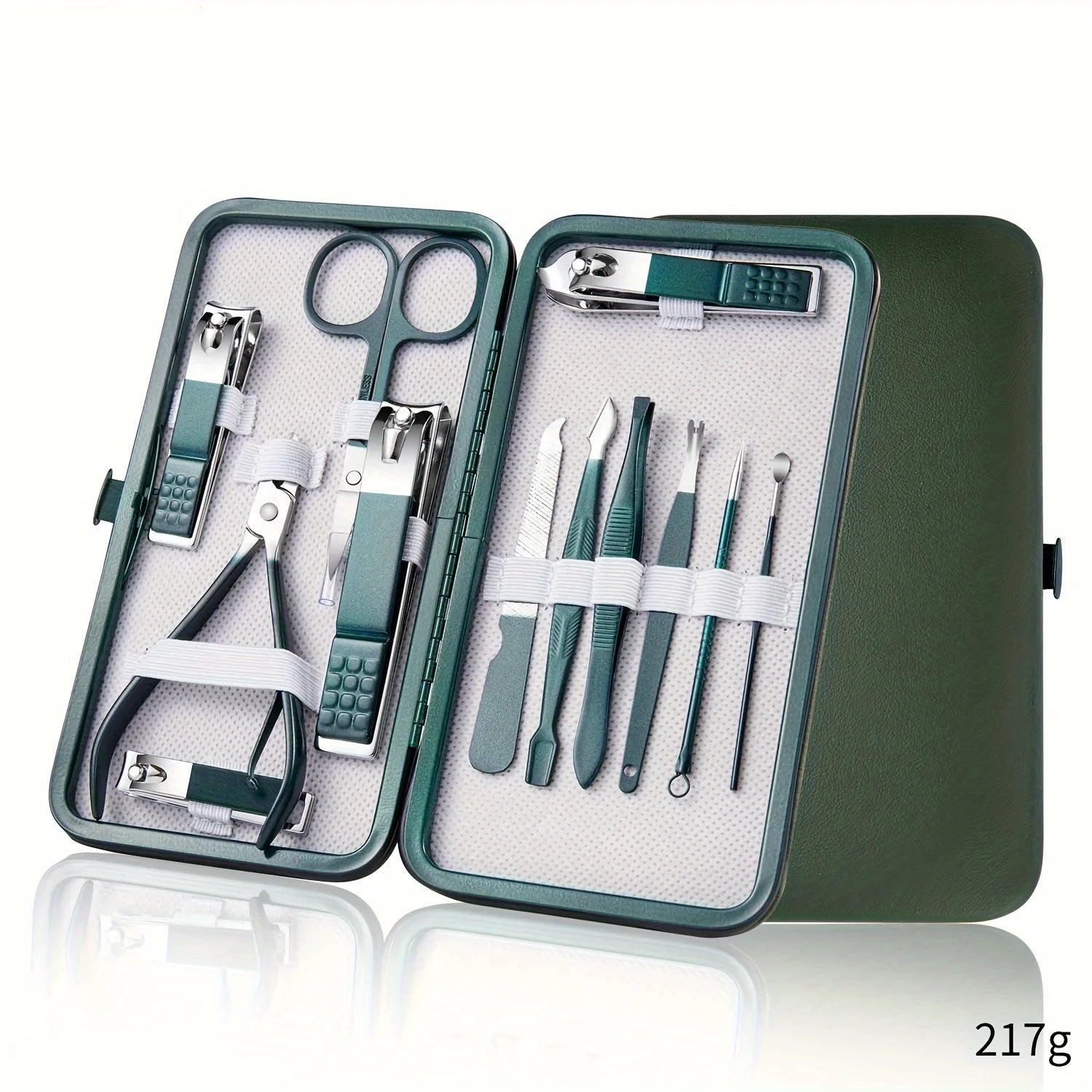 Kit professionale per la cura delle unghie da 7/10/12/18 pezzi, set per manicure e pedicure in acciaio inossidabile, set tagliaunghie con custodia da viaggio 