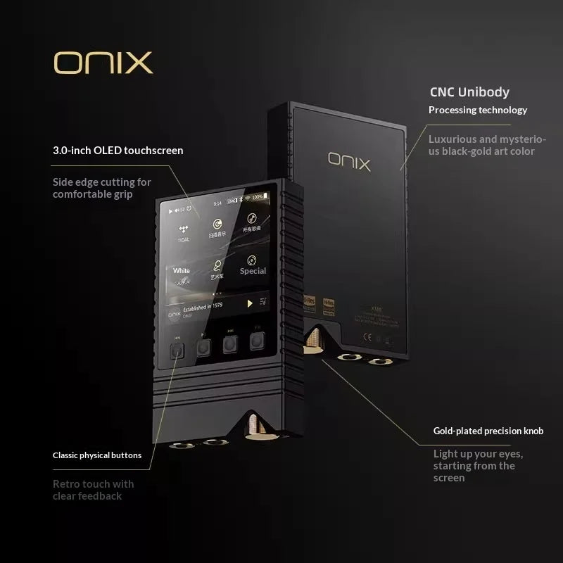 ONIX Overture XM5 Lettore MP3 Lettore musicale portatile Lettore MP3 Audio ad alta risoluzione HIFI di fascia alta Doppio Bluetooth 5.2 DAC LDAC 