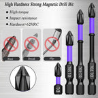 6/12 pezzi Punte per cacciavite magnetiche Punte a impatto Phillips antiurto antiscivolo Punte in lega di acciaio con gambo esagonale adatte per utensili elettrici