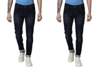 Jeans slim a vita media da uomo, confezione da 2, BLU SCURO, taglia 28