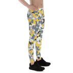 Leggings da uomo - Leggings sportivi mimetici gialli 