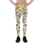 Leggings da uomo - Leggings sportivi mimetici gialli 