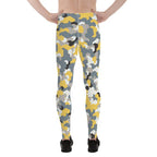 Leggings da uomo - Leggings sportivi mimetici gialli 