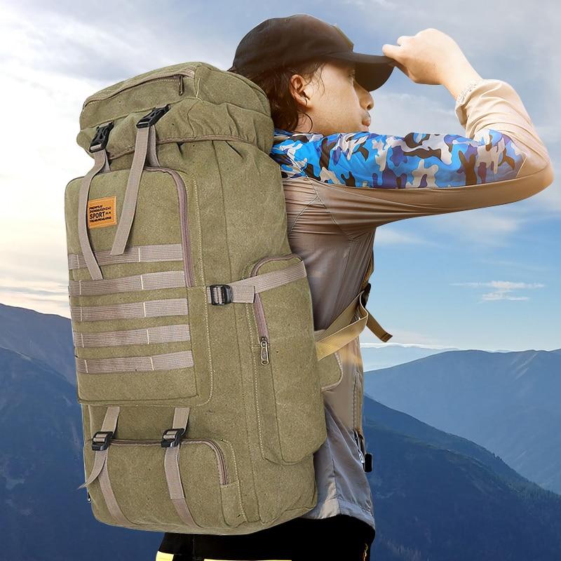 Zaino impermeabile da campeggio e trekking da 100 litri di grande capacità
