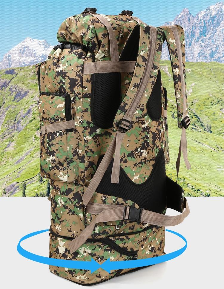 Zaino impermeabile da campeggio e trekking da 100 litri di grande capacità