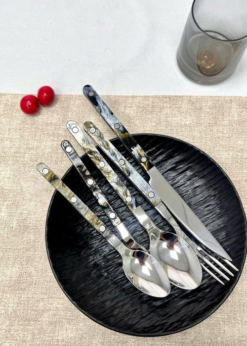 Set di 10 posate moderne ed eleganti in stile Terra - Posate in stile bistrot