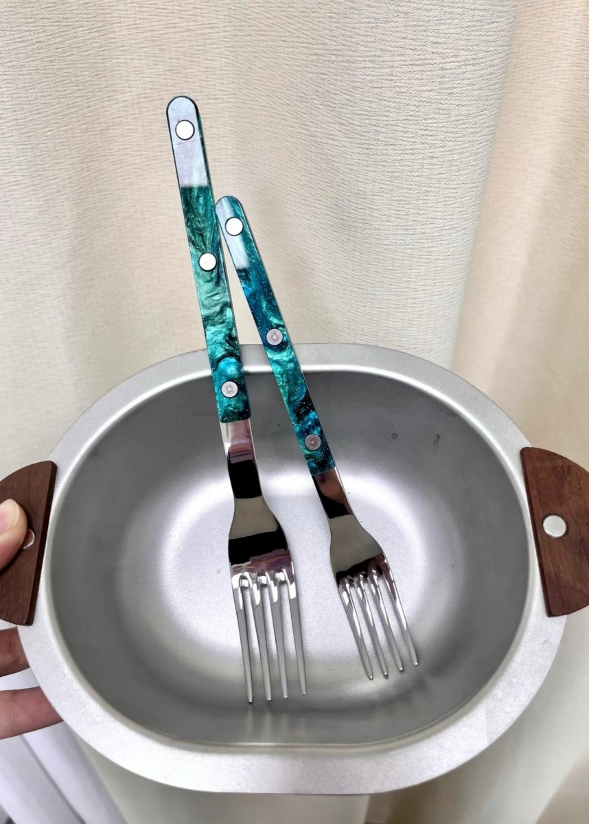 Set di 10 posate moderne ed eleganti in stile Terra - Posate in stile bistrot