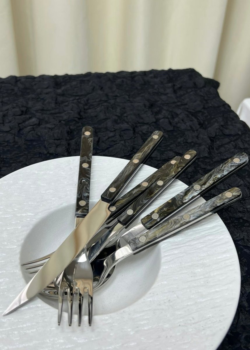 Set di 10 posate moderne ed eleganti in stile Terra - Posate in stile bistrot