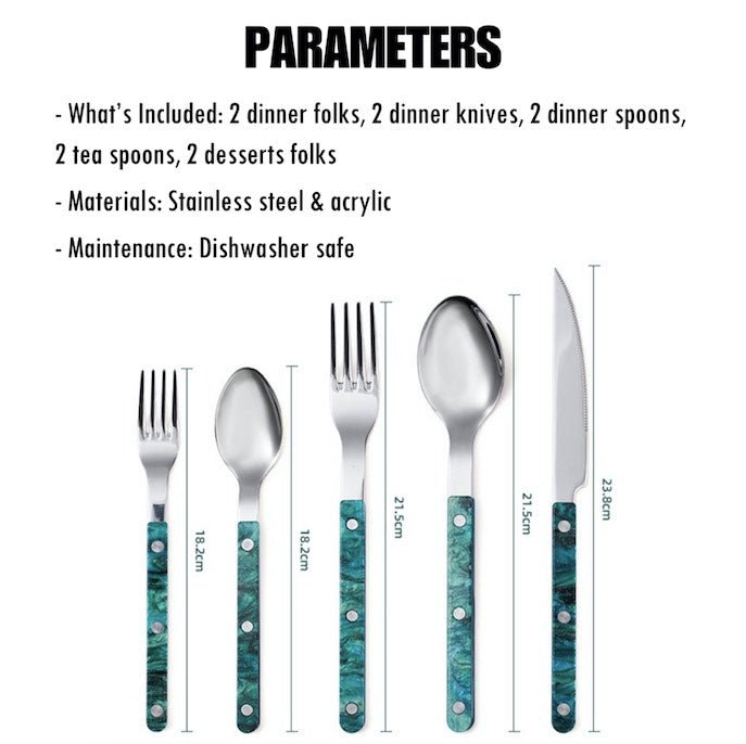 Set di 10 posate moderne ed eleganti in stile Terra - Posate in stile bistrot