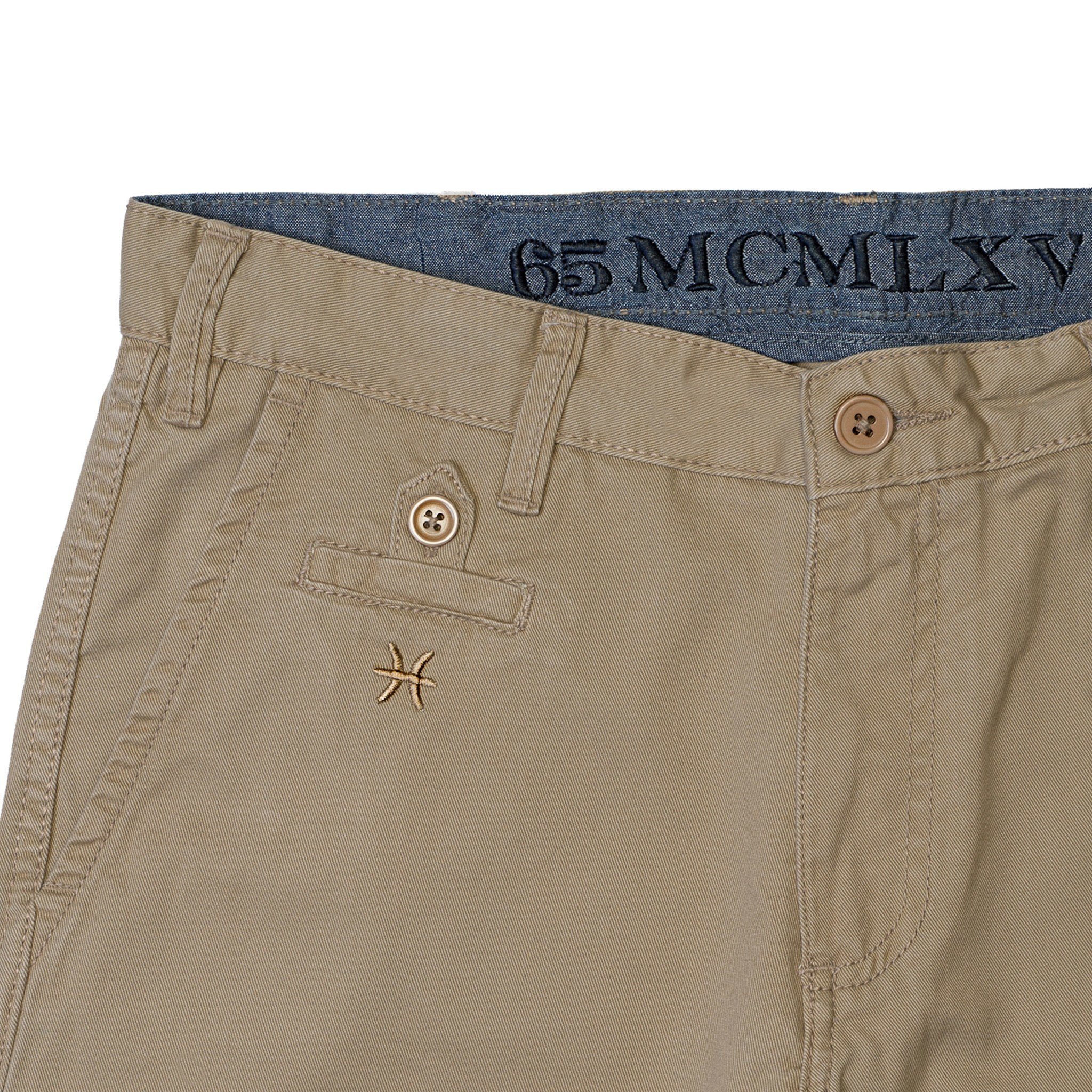 65 MCMLXV Pantaloncini chino color cachi da uomo