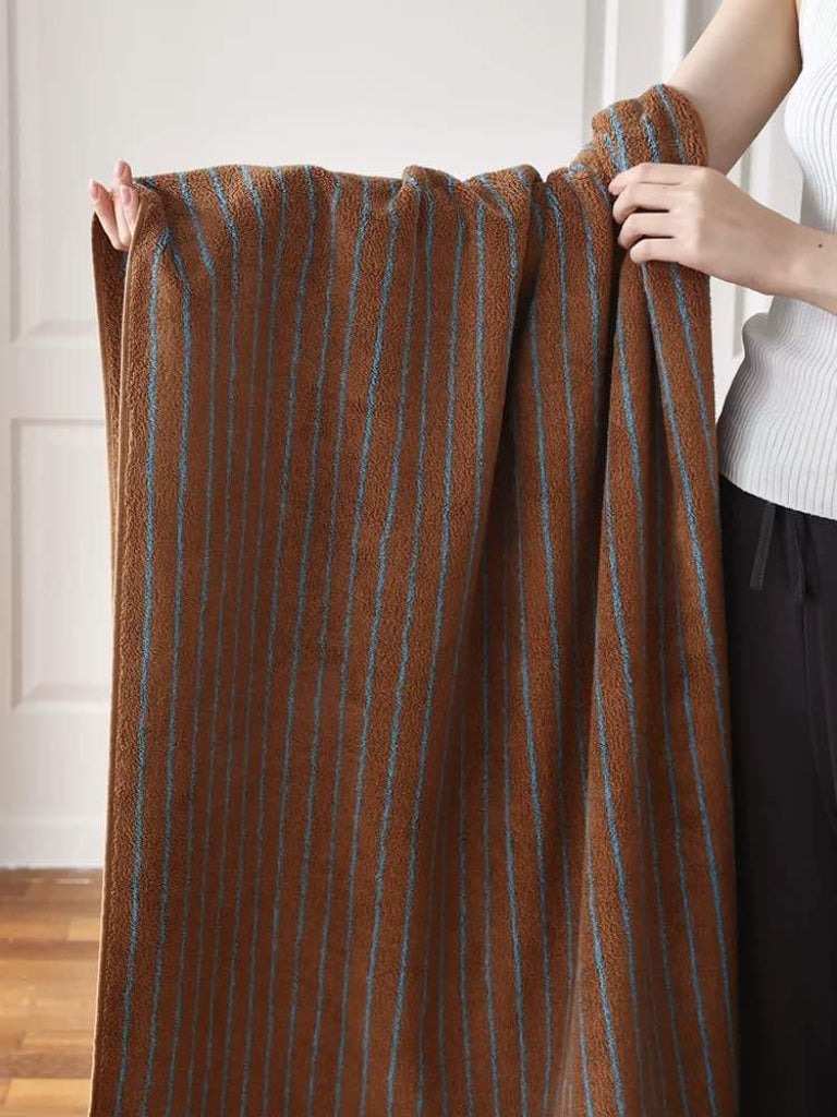 Asciugamano da bagno a righe retrò ultra morbido e assorbente - 100% cotone biologico