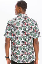 CAMICIA CON BOTTONI E STAMPA HAWAIIANA