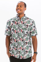 CAMICIA CON BOTTONI E STAMPA HAWAIIANA